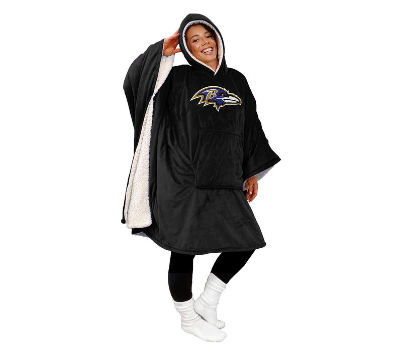 NFL Licensed 60" x 80" Wearable Hooded Blanket with Logo Patch — View 38