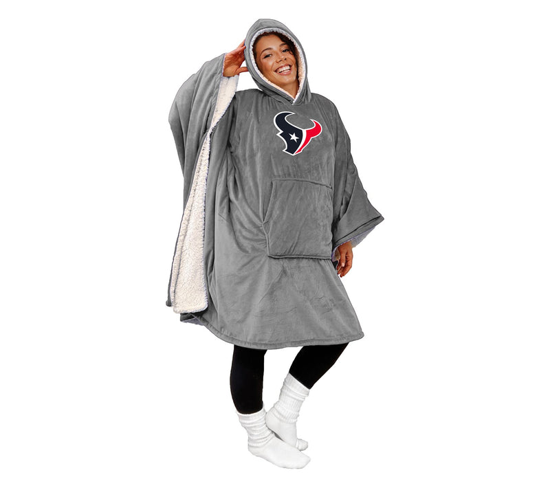 NFL Licensed 60" x 80" Wearable Hooded Blanket with Logo Patch — View 43