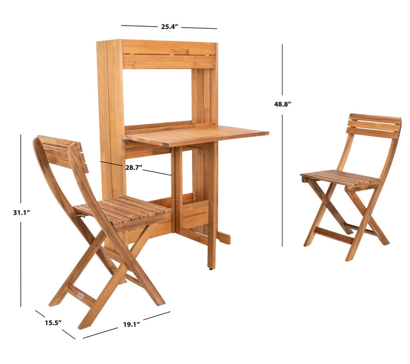 Safavieh Barley Flower Shelf 3-Piece Bistro Set — View 6
