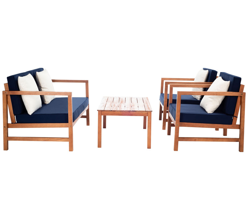 Safavieh Montez 4 Piece Outdoor Set With AccentPillows — View 12