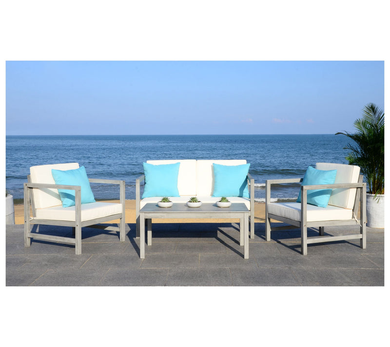 Safavieh Montez 4 Piece Outdoor Set With AccentPillows — View 4