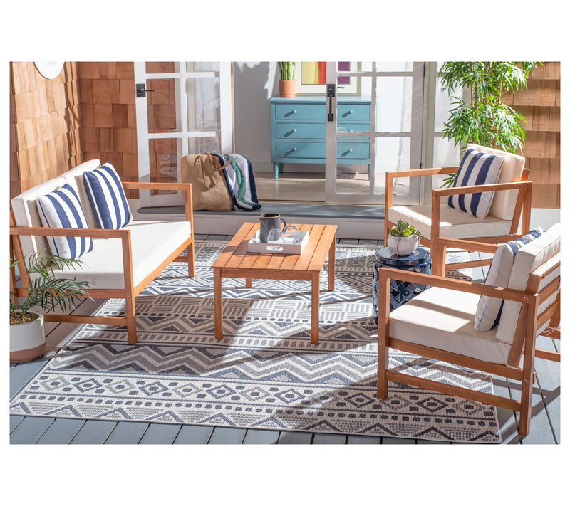 Safavieh Montez 4 Piece Outdoor Set With AccentPillows — View 8