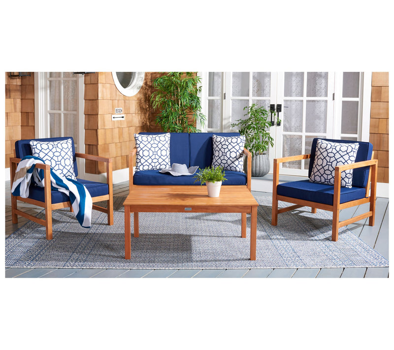 Safavieh Montez 4 Piece Outdoor Set With AccentPillows — View 3