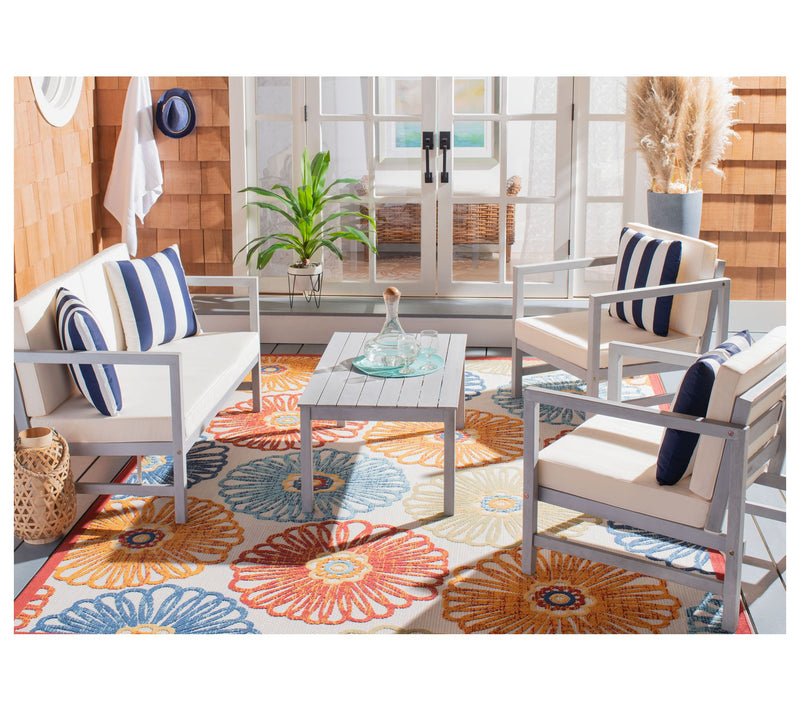Safavieh Montez 4 Piece Outdoor Set With AccentPillows — View 5