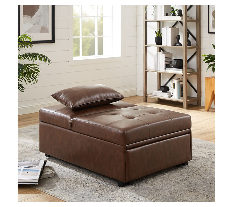 Linon Home Decor Clive 4 in 1Convertible Faux Leather Sofa Bed — View 6