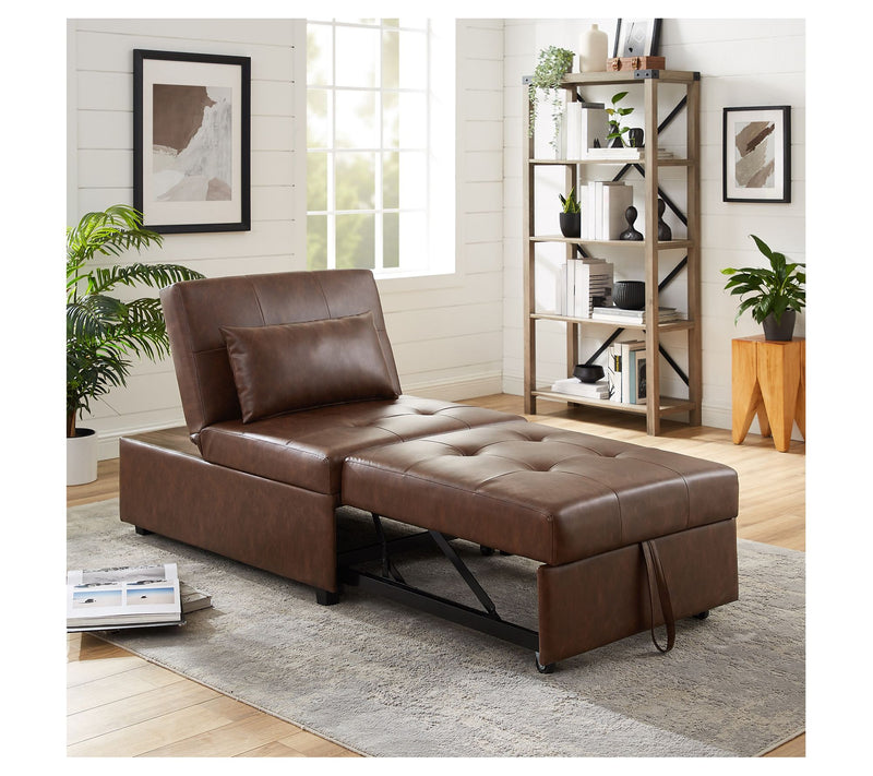 Linon Home Decor Clive 4 in 1Convertible Faux Leather Sofa Bed — View 5