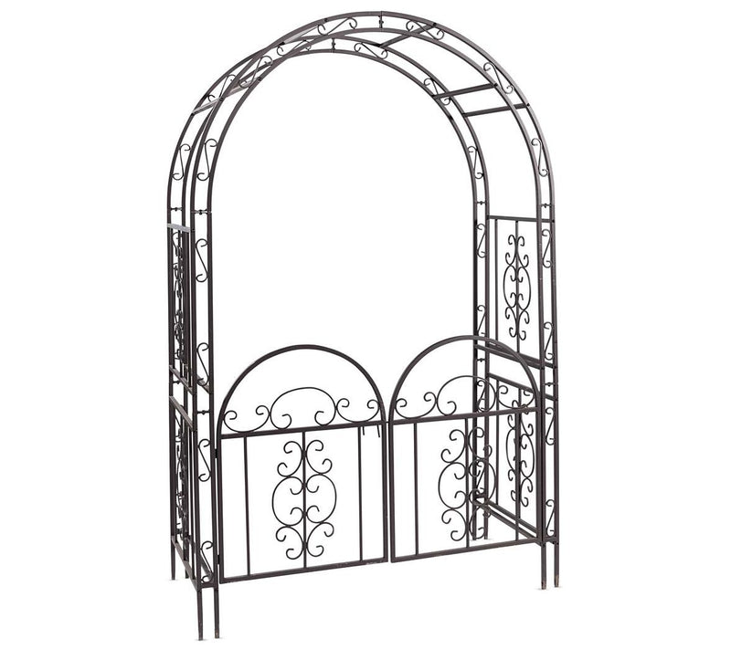 Evergreen Montebello Iron Garden Arbor with Gate — Main view