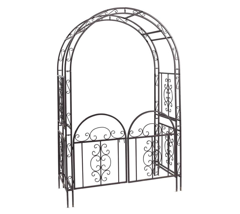 Evergreen Montebello Iron Garden Arbor with Gate — View 3