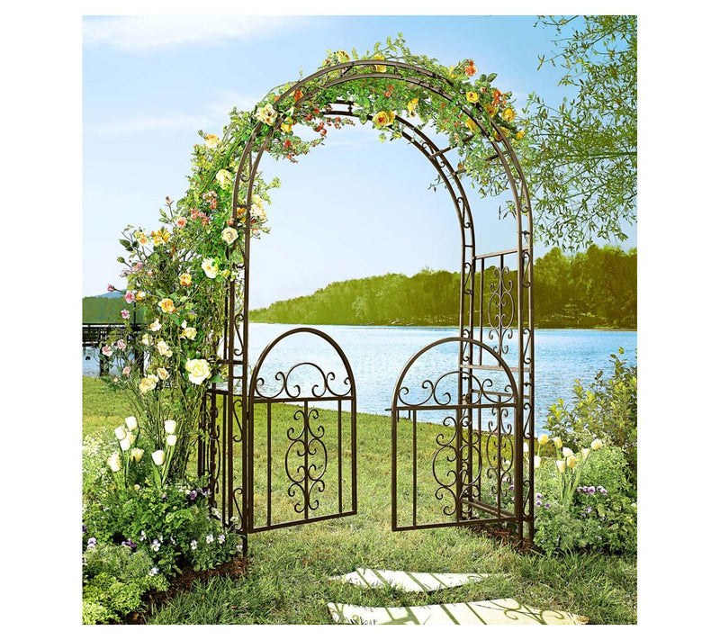Evergreen Montebello Iron Garden Arbor with Gate — View 4