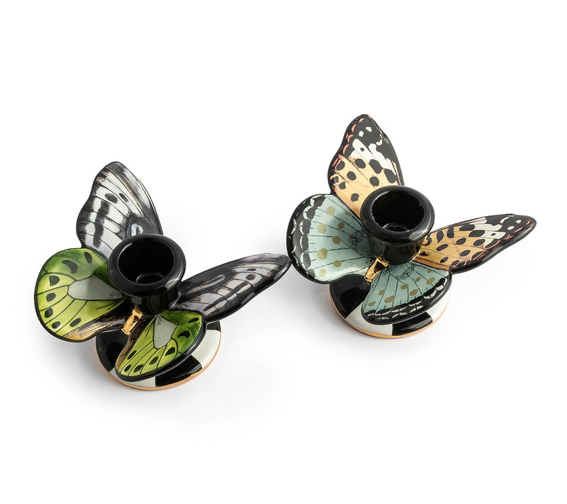 MacKenzie- Childs Set of 2 Butterfly Candle Holders — Main view