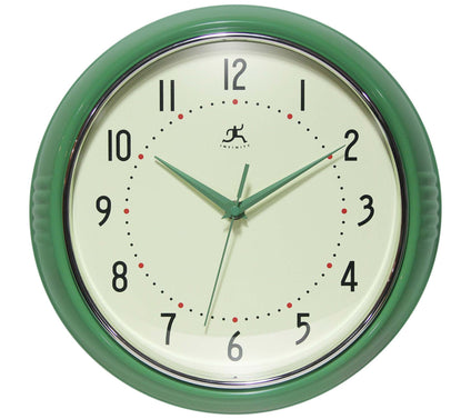 Infinity Instru ments Round Ret ro Wall Clock, 12 Inch