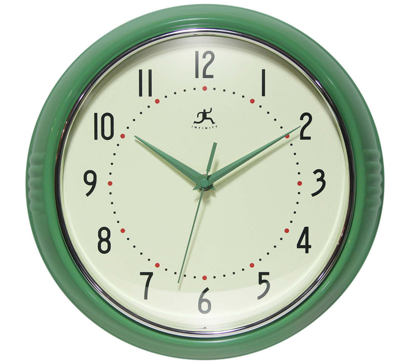 Infinity Instru ments Round Ret ro Wall Clock, 12 Inch — Main view