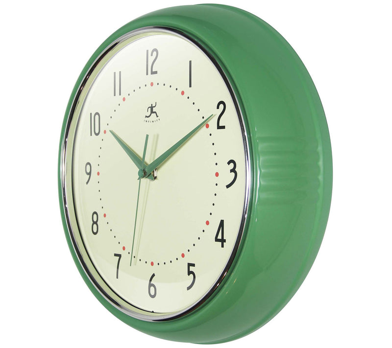 Infinity Instru ments Round Ret ro Wall Clock, 12 Inch — View 10