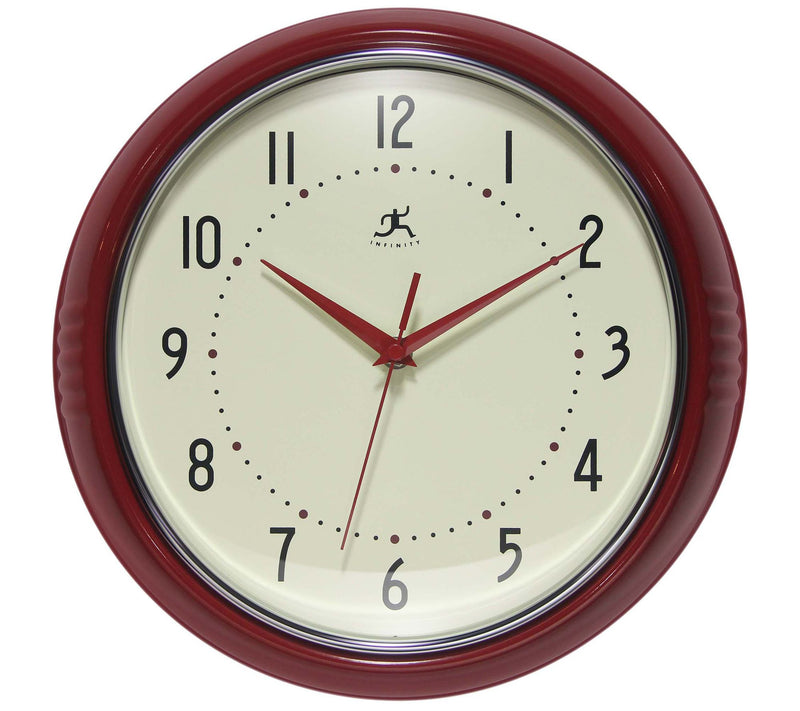 Infinity Instru ments Round Ret ro Wall Clock, 12 Inch — View 5