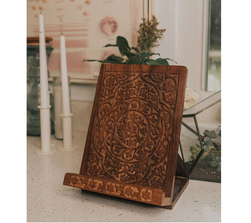 Matr Boomie Wooden Mandala Floral Cookbook Stand — View 4