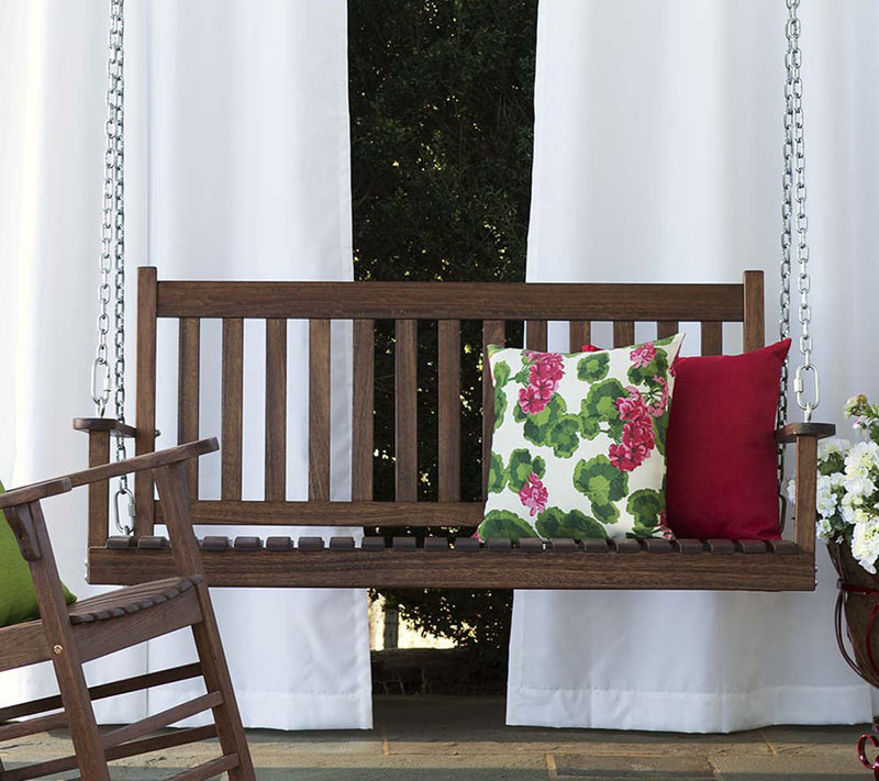 Evergreen Natural Stain Slatted Wood Porch Swing — View 4