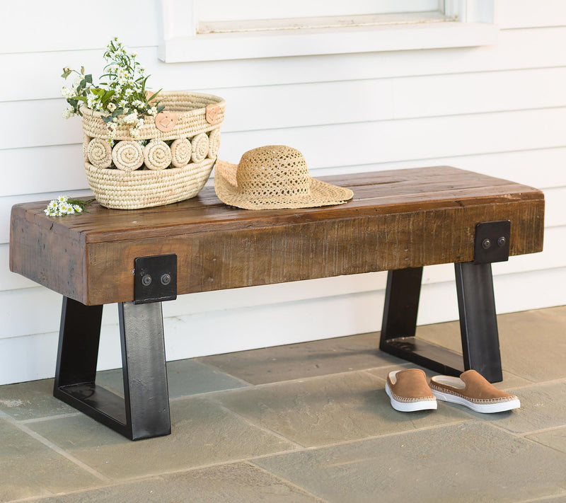 Evergreen Richl and Indoor/Outd oor Reclaimed W ood Bench — View 3
