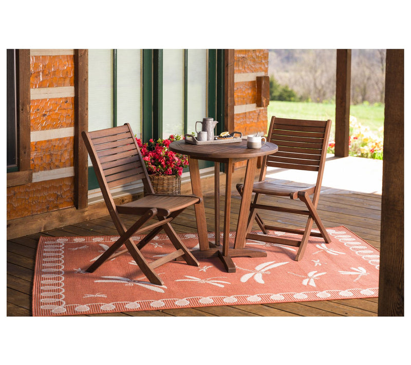 Evergreen Set of 2 Eucalyptus Folding Bistro Chairs — View 8
