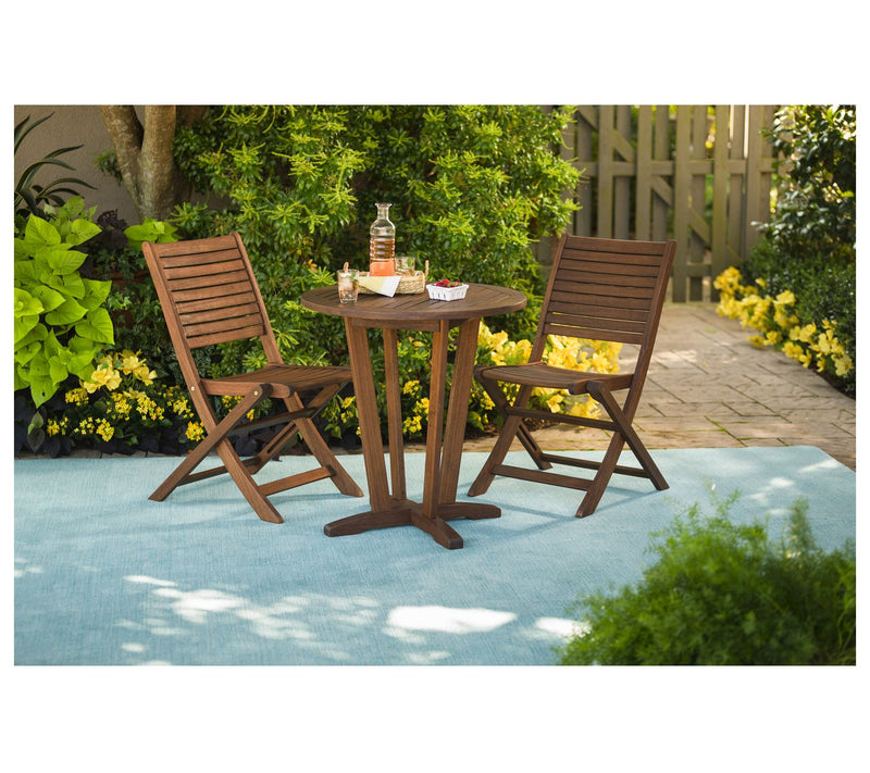 Evergreen Set of 2 Eucalyptus Folding Bistro Chairs — View 4