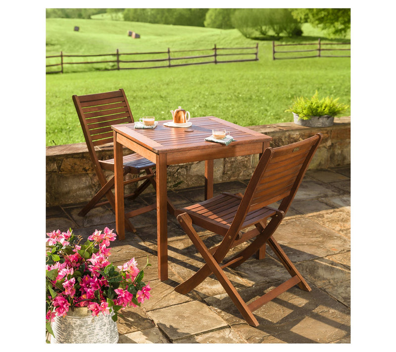 Evergreen Set of 2 Eucalyptus Folding Bistro Chairs — View 5