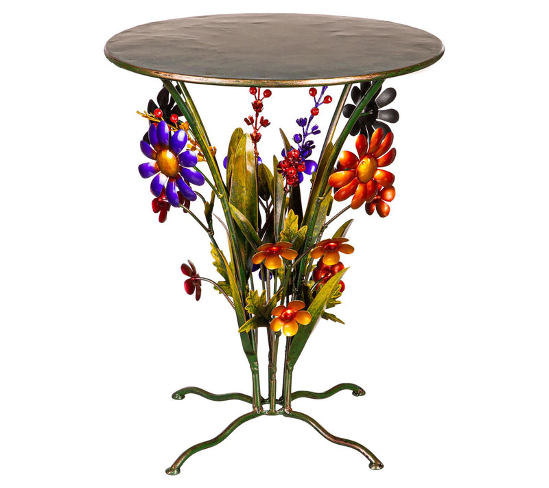 Evergreen Handmade Metal Daisies Side Table — View 3