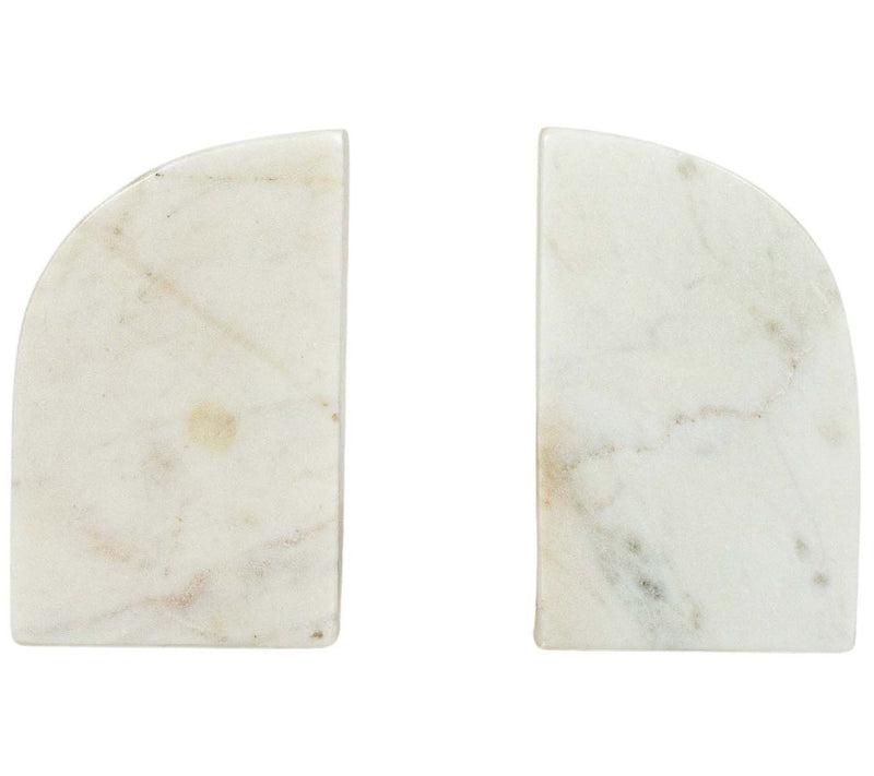 Foreside Home & Garden Set of 2 Arch Bookends White Marble — View 3