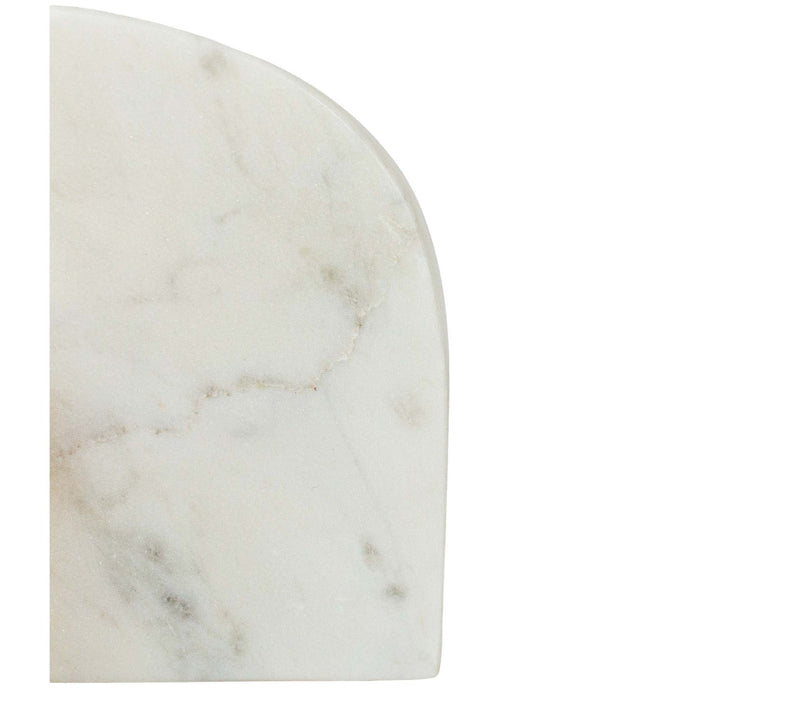 Foreside Home & Garden Set of 2 Arch Bookends White Marble — View 4