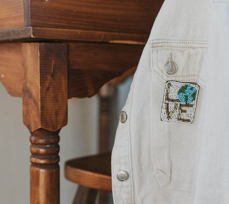 Matr Boomie Beaded Love Mother Earth Brooch Pin — View 4