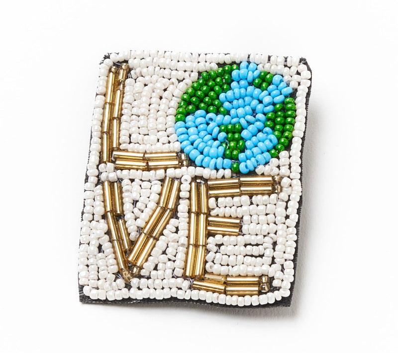 Matr Boomie Beaded Love Mother Earth Brooch Pin — View 3