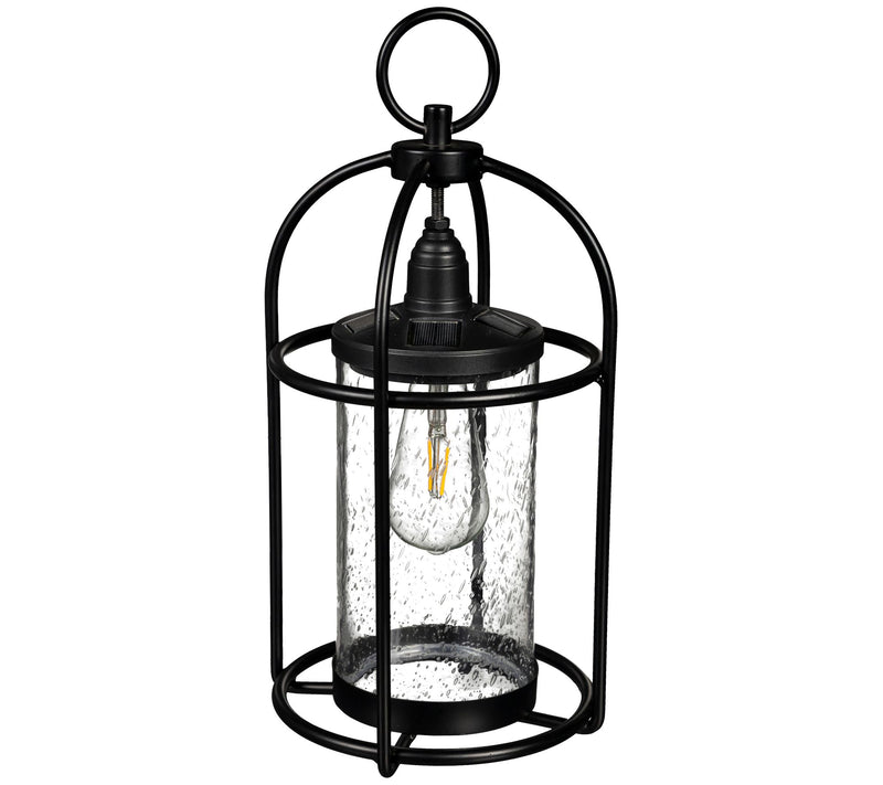 Evergreen Solar Metal Lantern With Clear Glass — View 9
