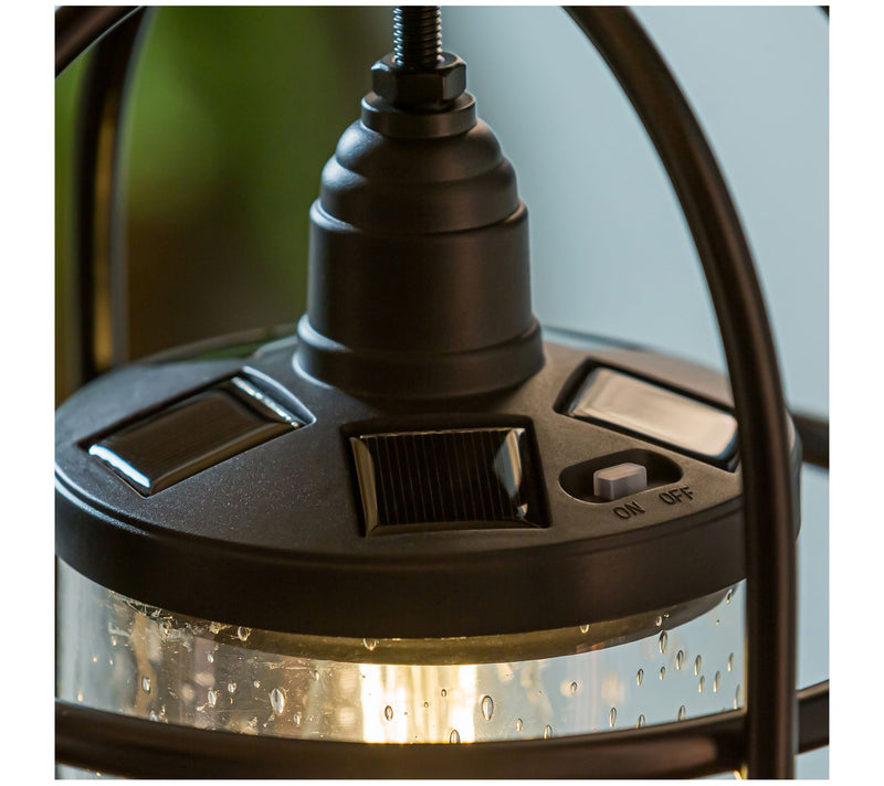 Evergreen Solar Metal Lantern With Clear Glass — View 7