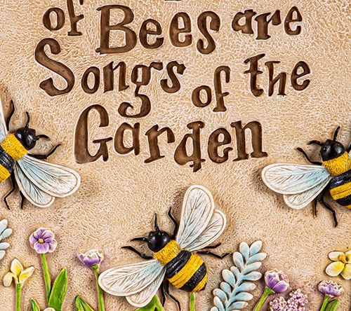 Evergreen Humming Bees Springtime Garden Stone — View 3