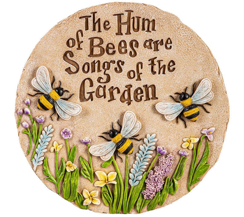 Evergreen Humming Bees Springtime Garden Stone — View 4