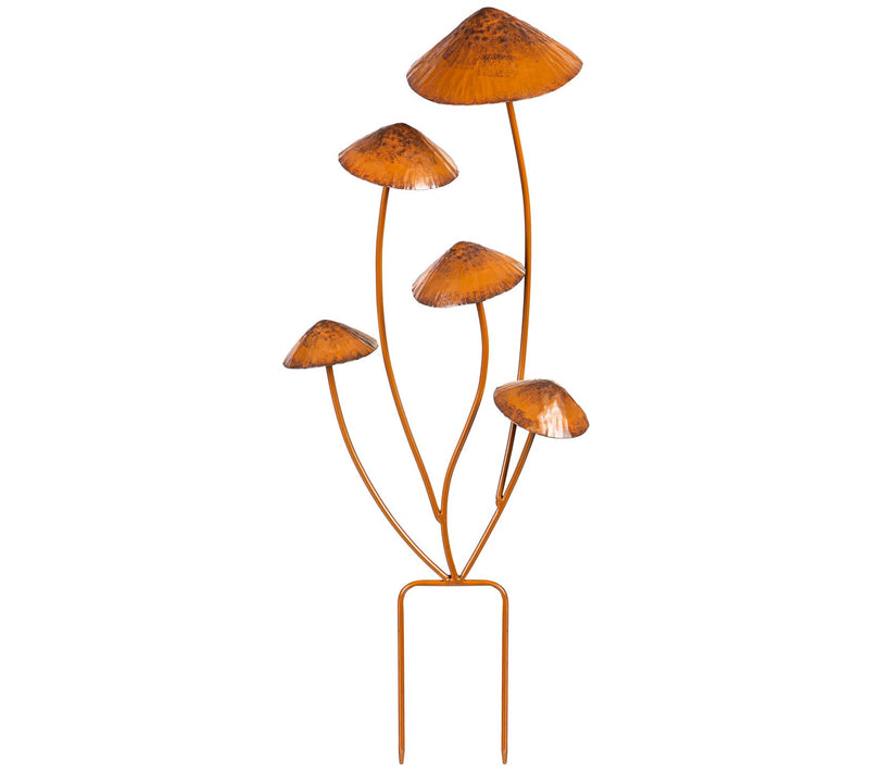 Evergreen Multi-Mushroom 28"H Metal Garden Stake — Main view