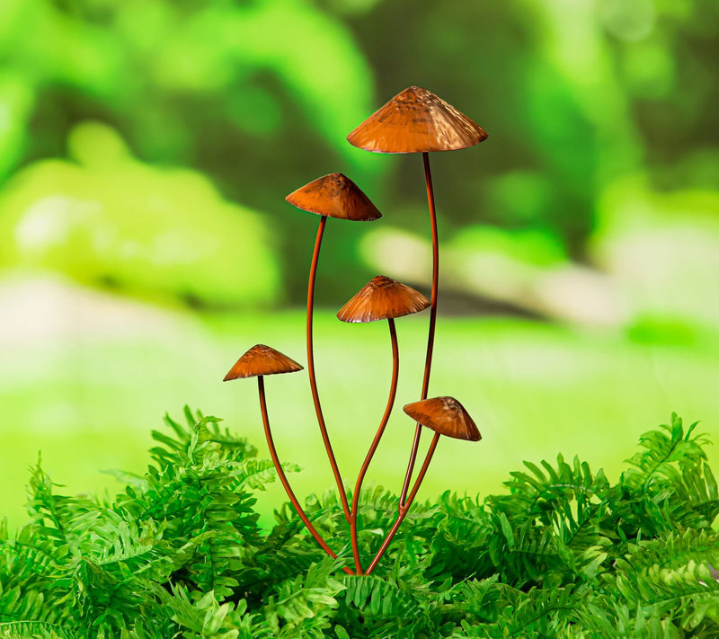 Evergreen Multi-Mushroom 28"H Metal Garden Stake — View 2