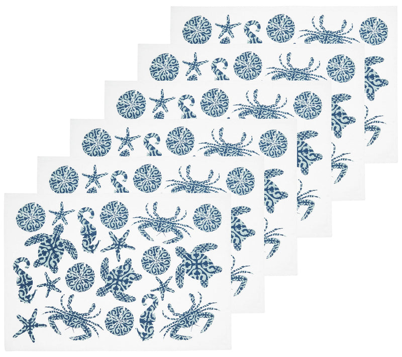 Stamped Seaside Set of 6 Placemats by Valerie — Main view