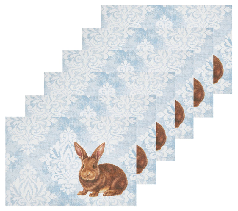 Damask Bunny Set of 6 Placemats by Valerie — Main view