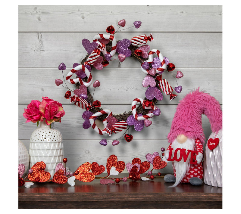 Northlight Pink & Purple Candies & Hearts Valentine's Wreath — View 3