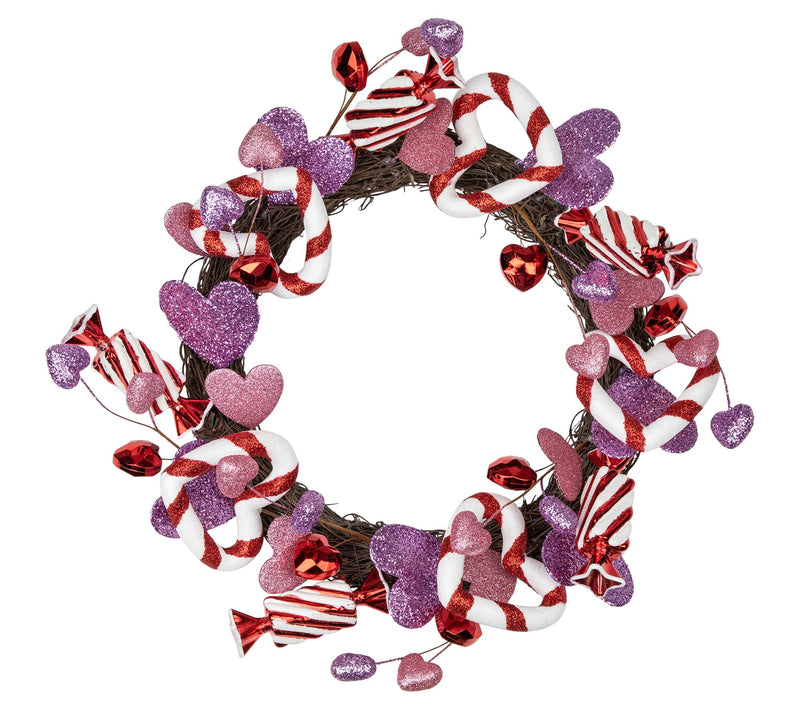 Northlight Pink & Purple Candies & Hearts Valentine's Wreath — View 5