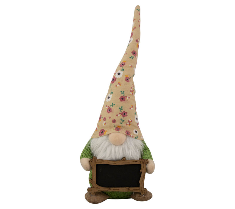 Northlight Yellow Floral Springtime Gnome with Message Board — View 5