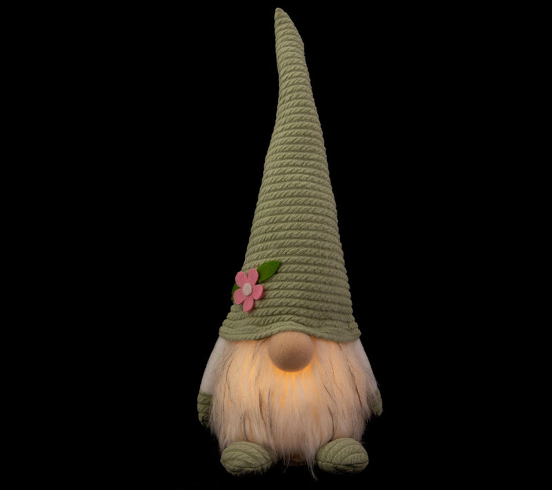 Northlight Lighted Green Spring Gnome with Flow er Hat — View 9