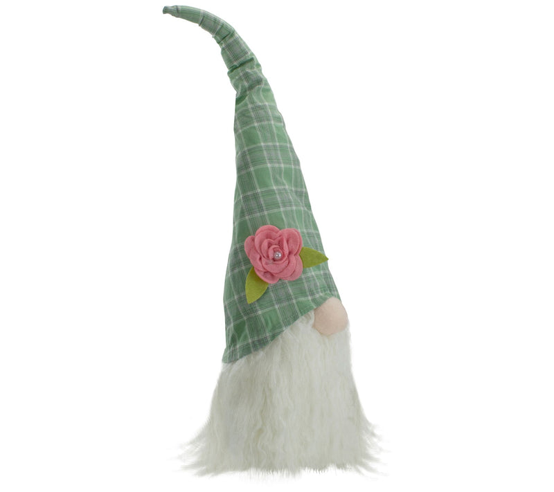 Northlight Green & White Plaid Spring Easter Gn ome Head Decor — View 6