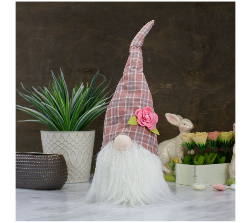 Northlight Green & White Plaid Spring Easter Gn ome Head Decor — View 5