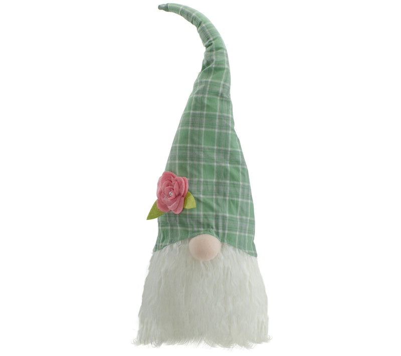 Northlight Green & White Plaid Spring Easter Gn ome Head Decor — View 8