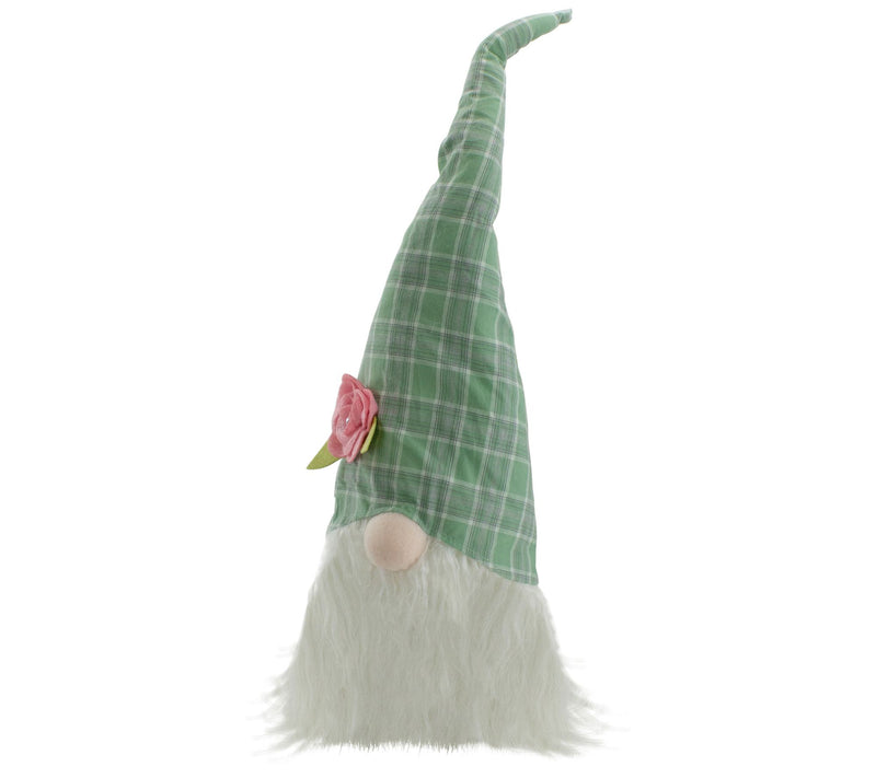 Northlight Green & White Plaid Spring Easter Gn ome Head Decor — View 7