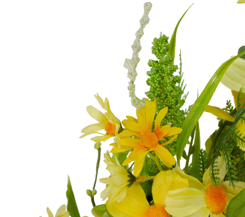 Northlight Daisy & Berry Floral Spring Wreath Yellow and Green — View 5