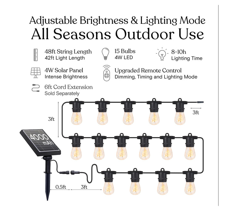 Brightech Ambience Pro Solar 48Ft Spiral Filament String Light — View 7
