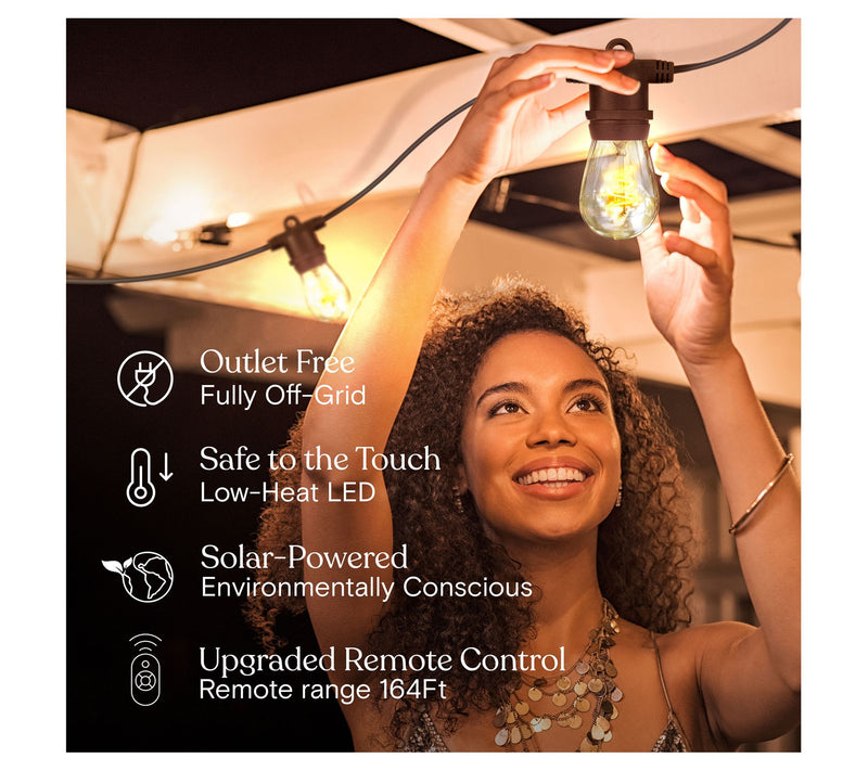 Brightech Ambience Pro Solar 48Ft Spiral Filament String Light — View 8