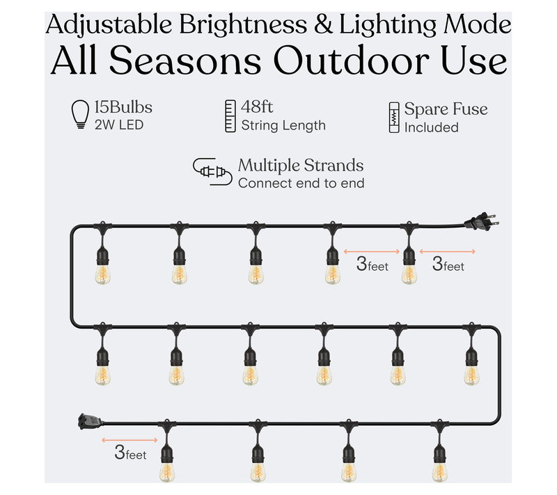 Brightech Ambience Pro LED 48 Ft Spiral Filament String Lights — View 5