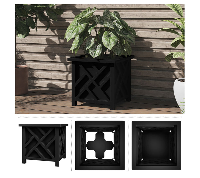 Pure Garden Set of 2 Lattice Design 15.5"  Planter Boxes — View 6